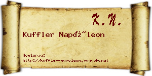 Kuffler Napóleon névjegykártya